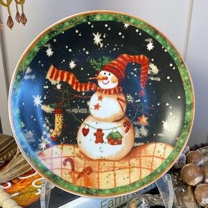 Festive Snowman Holiday Plate